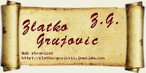 Zlatko Grujović vizit kartica